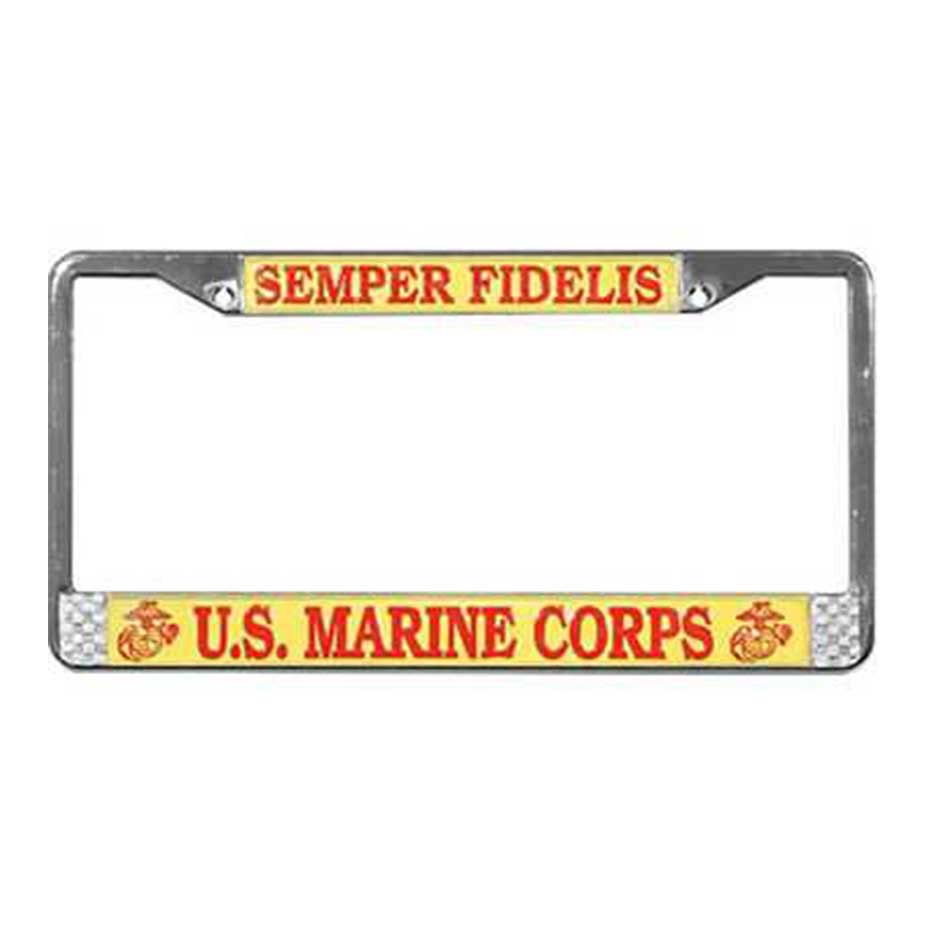 USMC Semper Fidelis Metal License Plate Frame