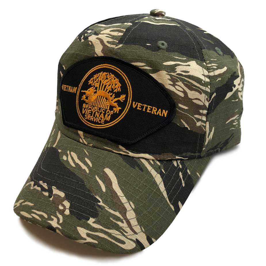 Vietnam Veteran w/ Medal Tiger Stripe Hat