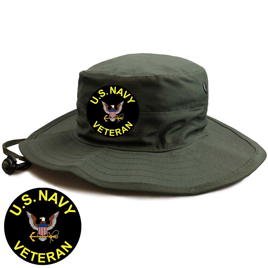 U.S. Navy Veteran Emblem Boonie Hat Limited Issue in O.D.