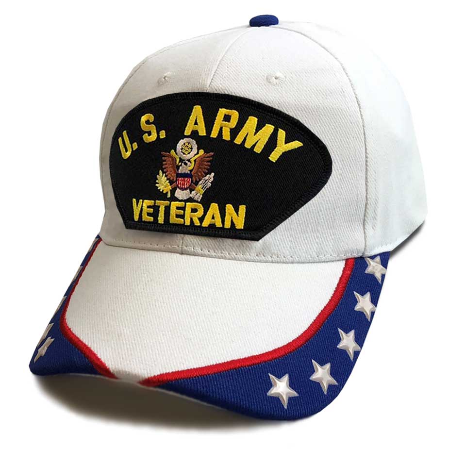 U.S. Army Veteran w/ Eagle Emblem Custom Edition Hat w/ Stars