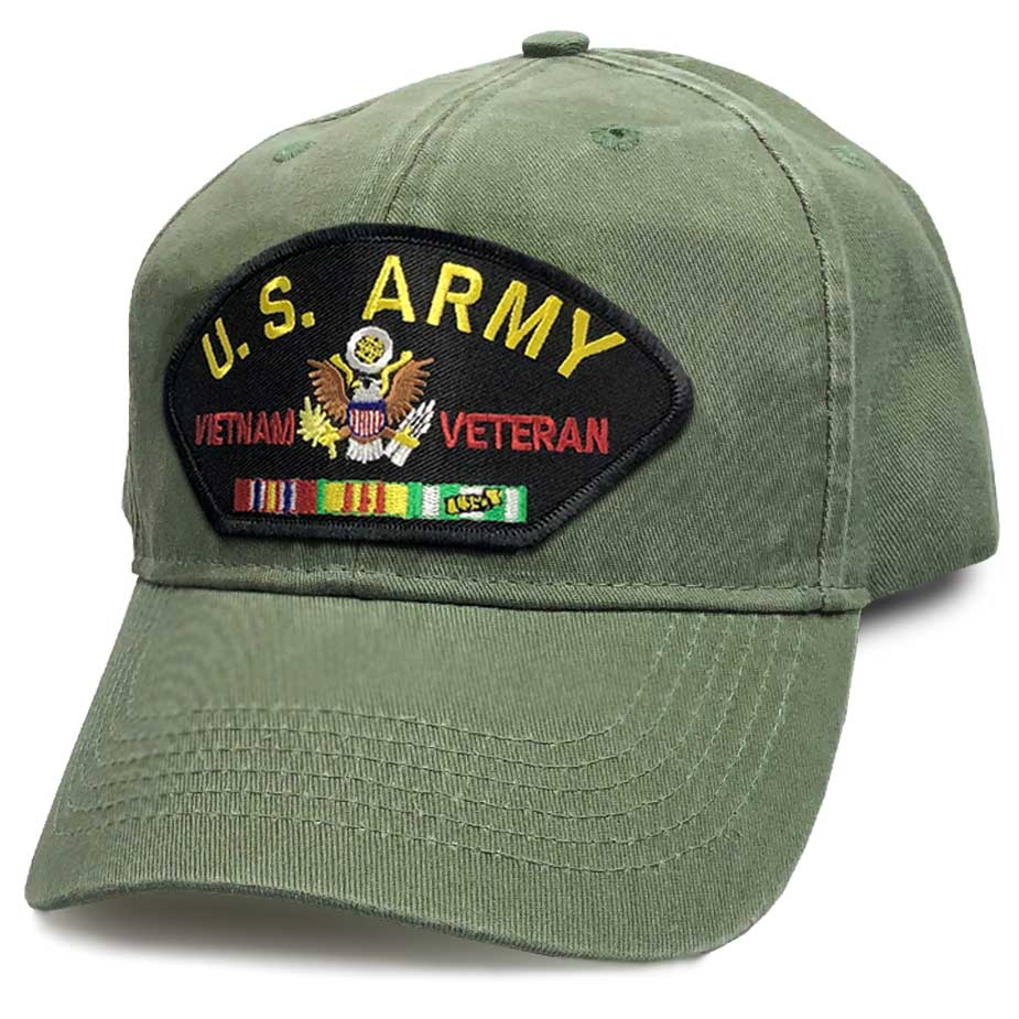 US Army Vietnam Veteran Hat with Ribbons Eagle Emblem Graphics Hat