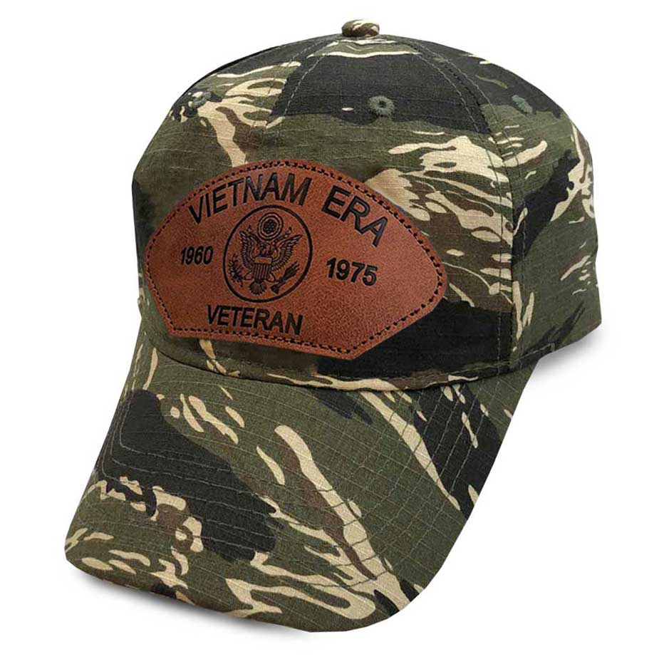 Vietnam Era Veteran Hat with Custom Leather Patch Hat