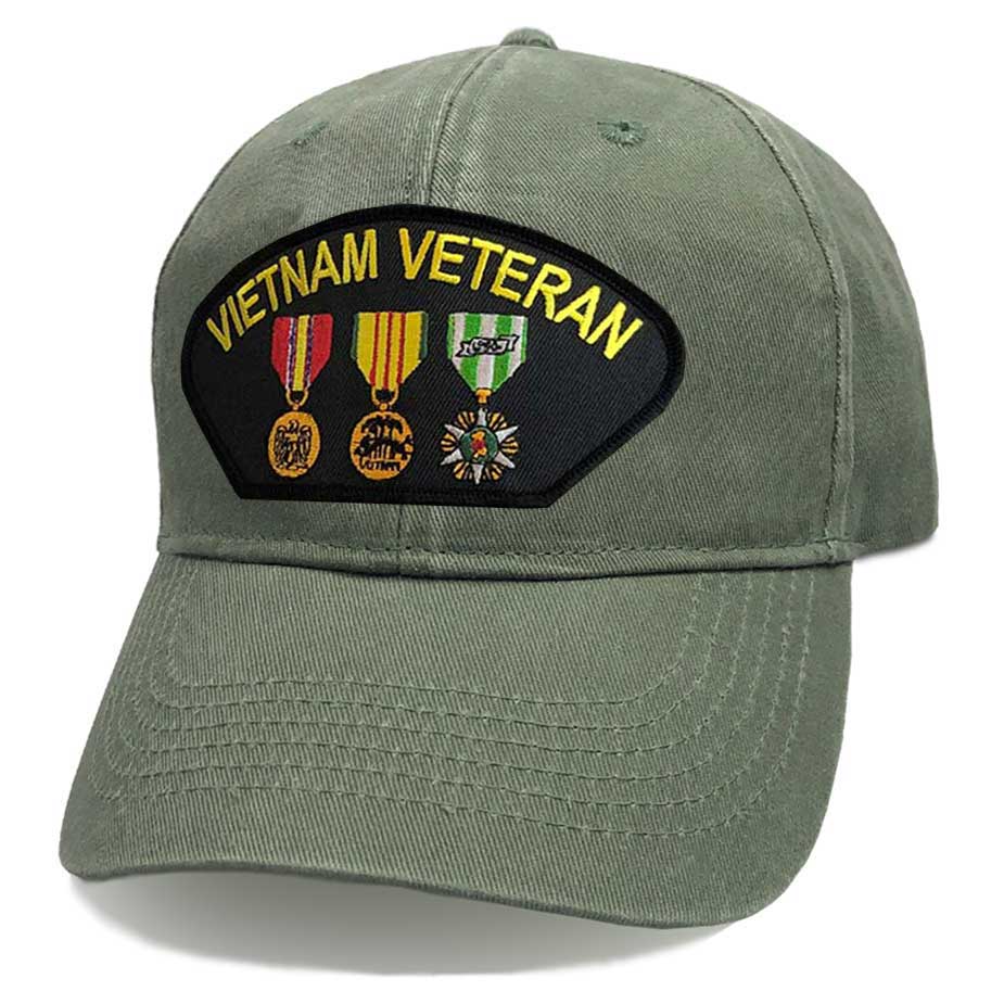 Vietnam Veteran Hat with 3 Medals Graphic Hats