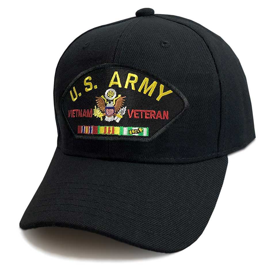 US Army Vietnam Veteran Hat with Ribbons Eagle Emblem Graphics Hats