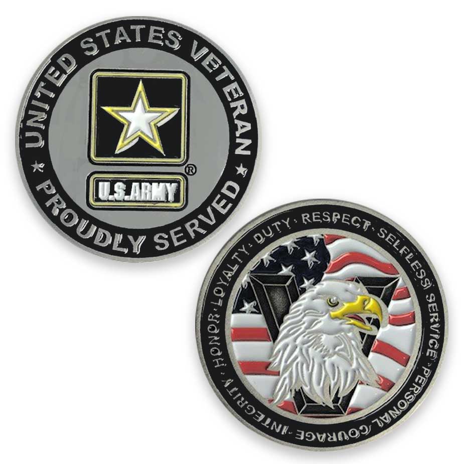 The Officially Licensed by the US Army Veteran Challenge Coin with
