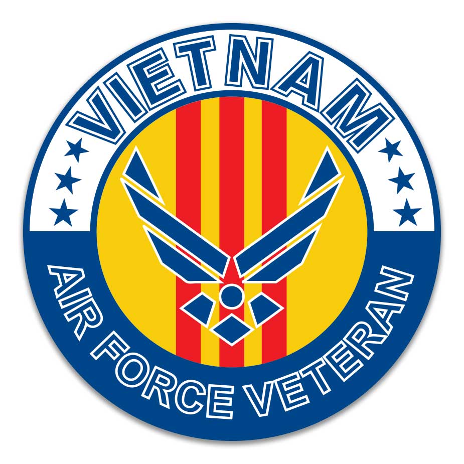 Vietnam AF Veteran Circle Decal Sticker with Air Force Logo