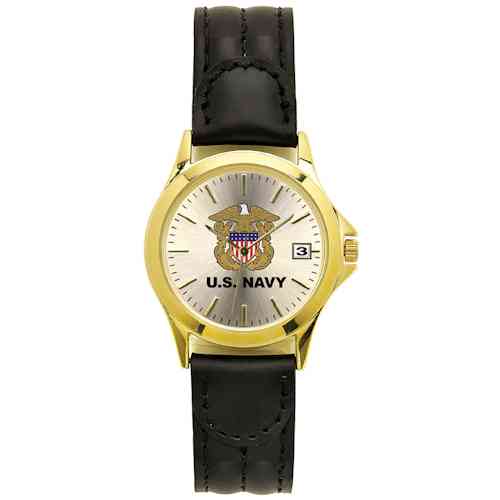 US Navy Watch with Leather Strap