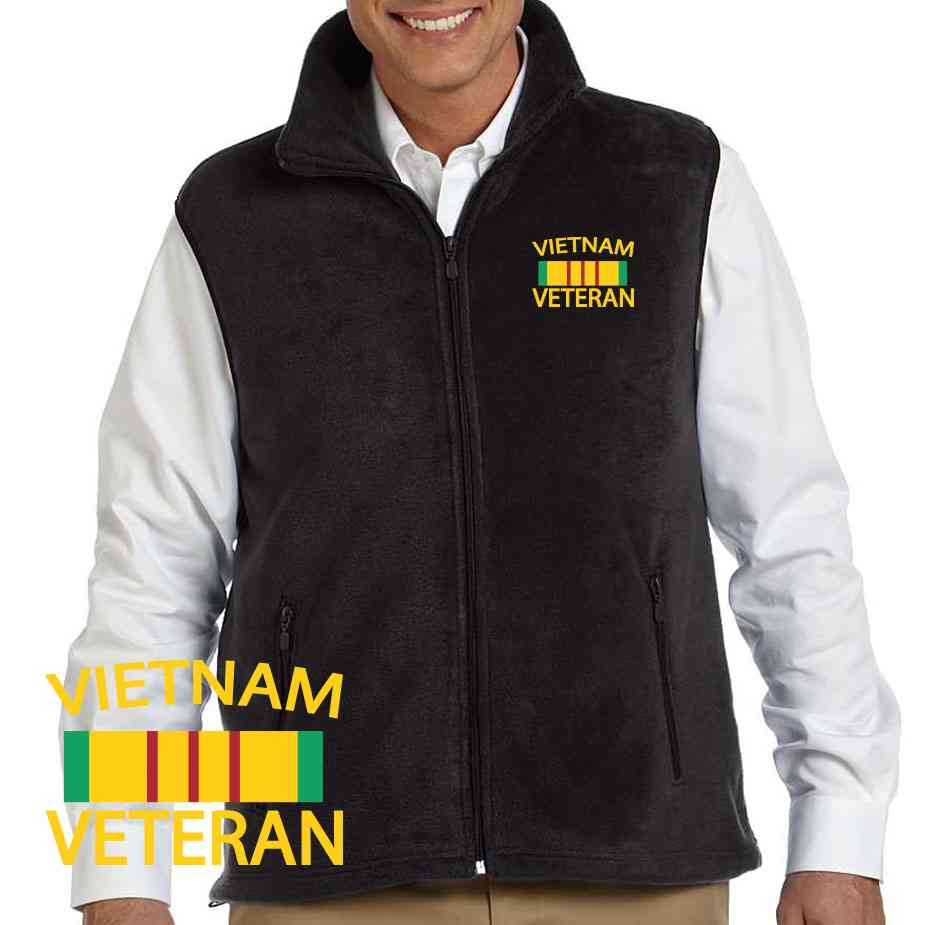 Embroidered Vietnam Veteran Fleece Vest