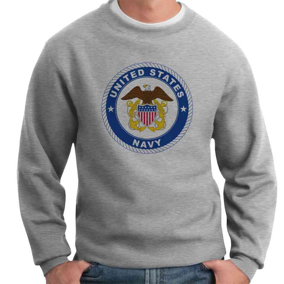 US Navy Eagle Seal and Anchors Crewneck Sweatshirt Officially Licensed
