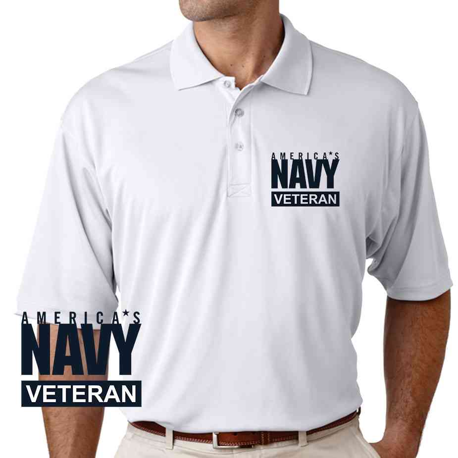 Officially Licensed U.S. America's Navy Veteran Performance Polo Shirt
