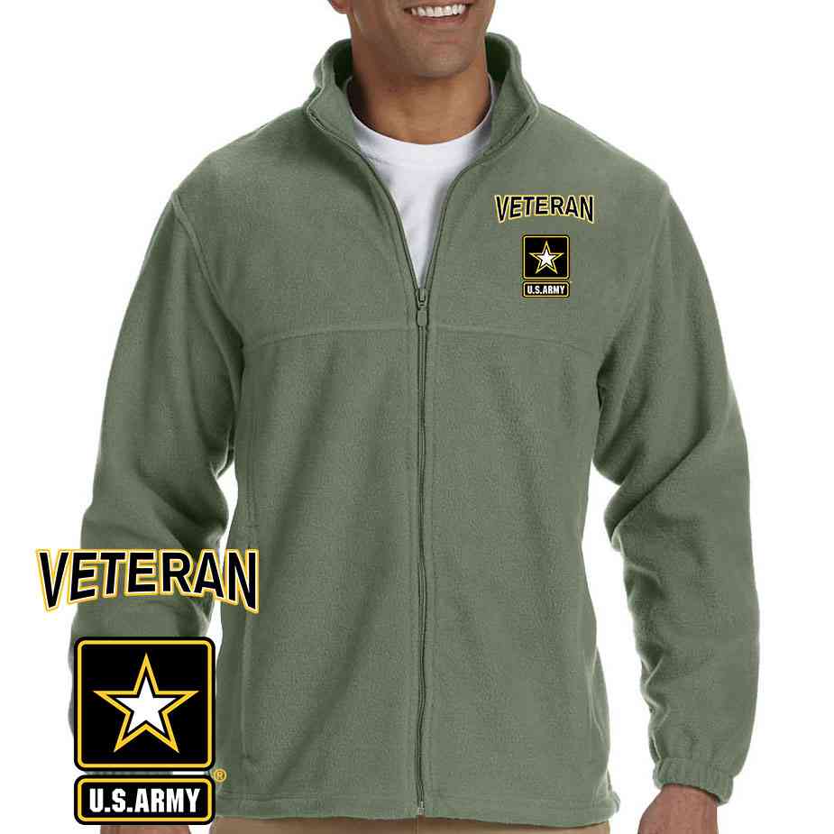 The Officially Licensed U.S. Army Veteran Logo Embroidered Fleece Jacket