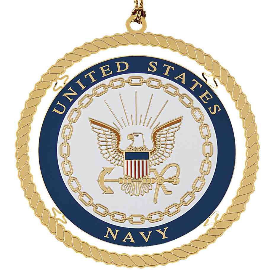 Navy Christmas Ornament