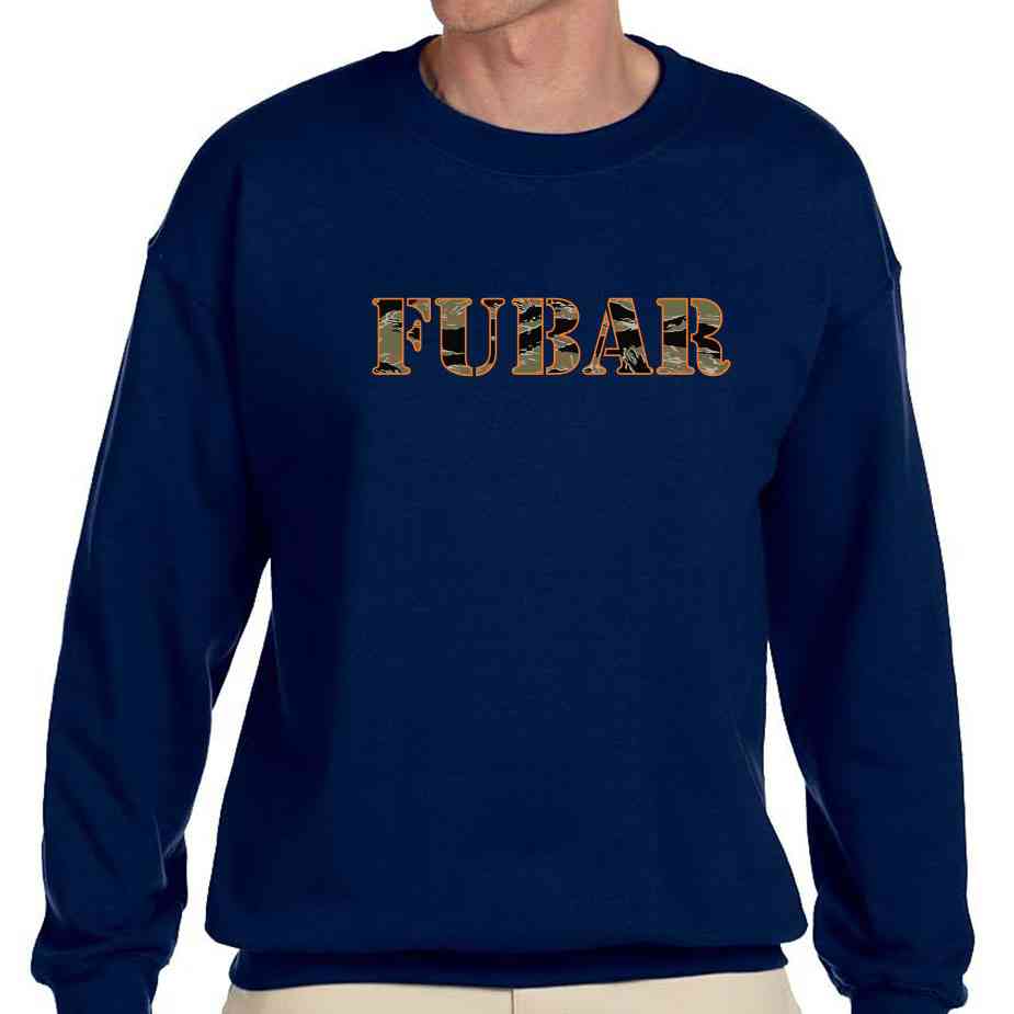navy blue crewneck sweatshirt