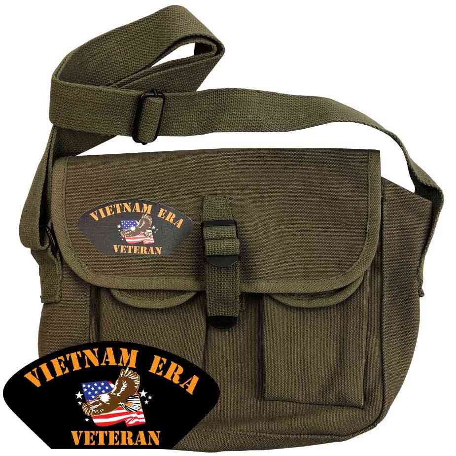Vietnam Era Veteran O.D. Ammo Shoulder Bag w/ Eagle