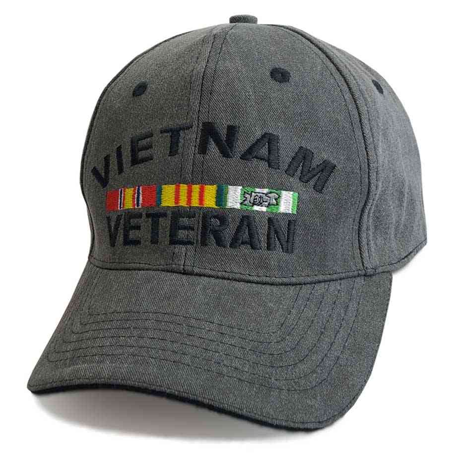 Vietnam Veteran Vintage Hat with Embroidered Service Ribbon Hat