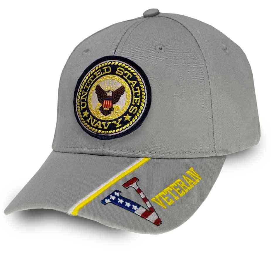 United States Navy Hat with Eagle Emblem and V Veteran Graphics Hat