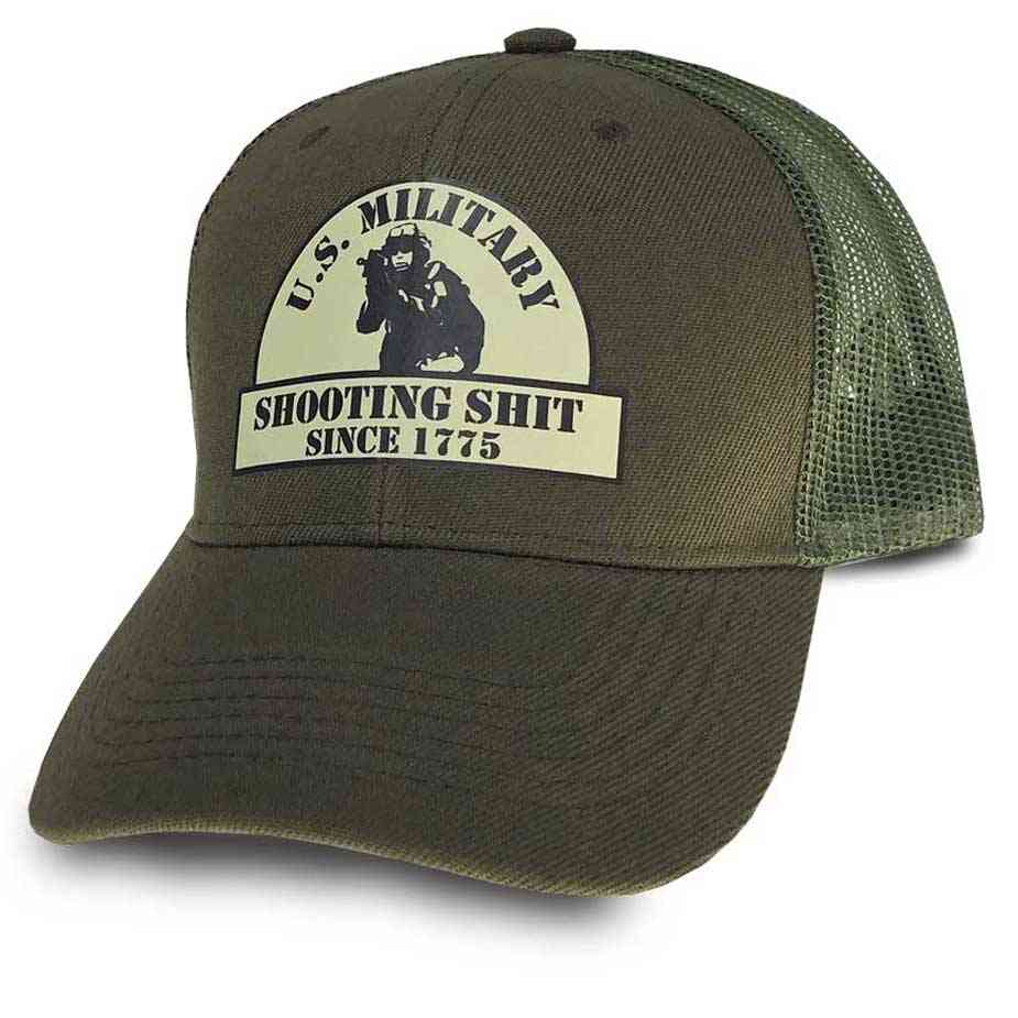 U.S. Military Hat with Shooting Shit Since 1775 Vinyl Graphic Hats