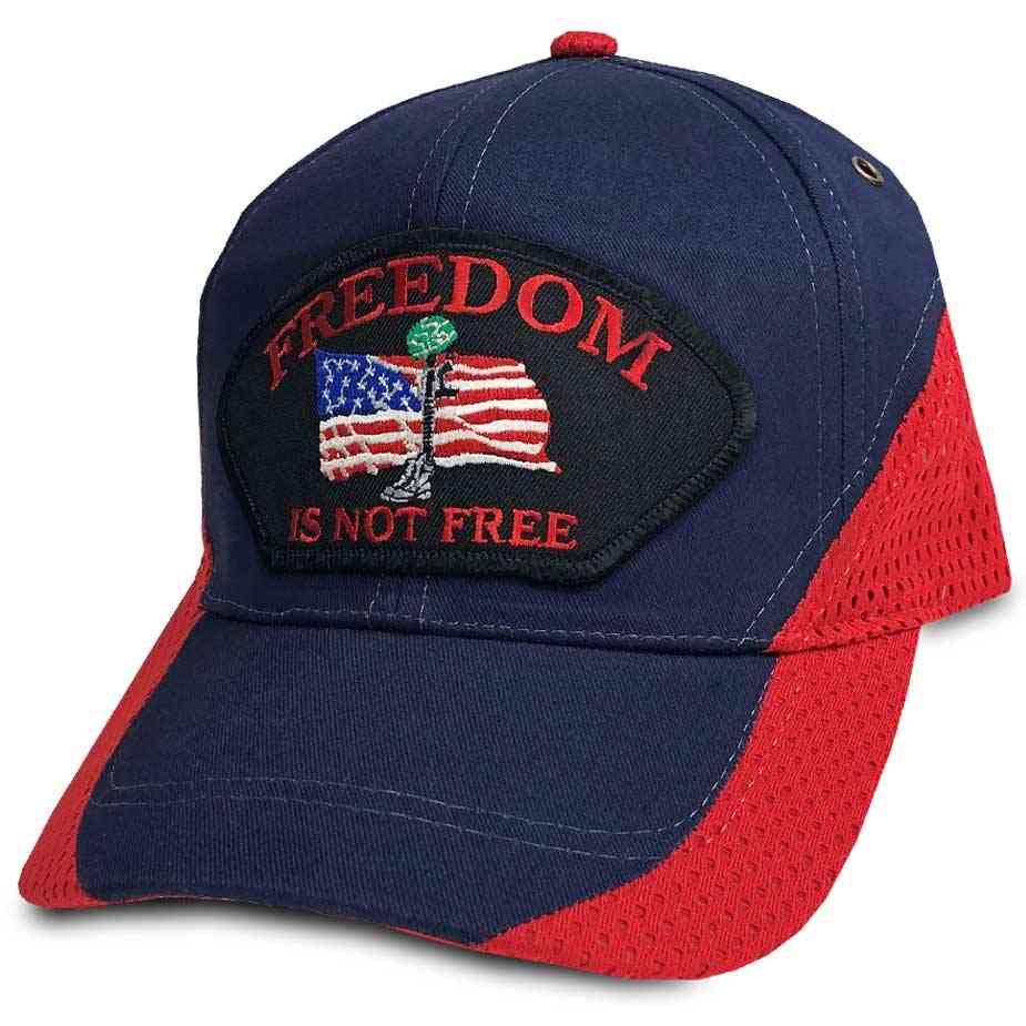 navy and red hat