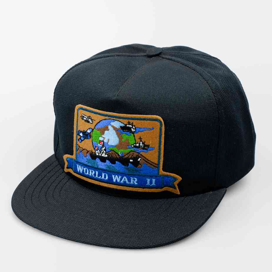 World War 2 Patch Hat WWII Hats WW II Globe & Plane Patch Hat