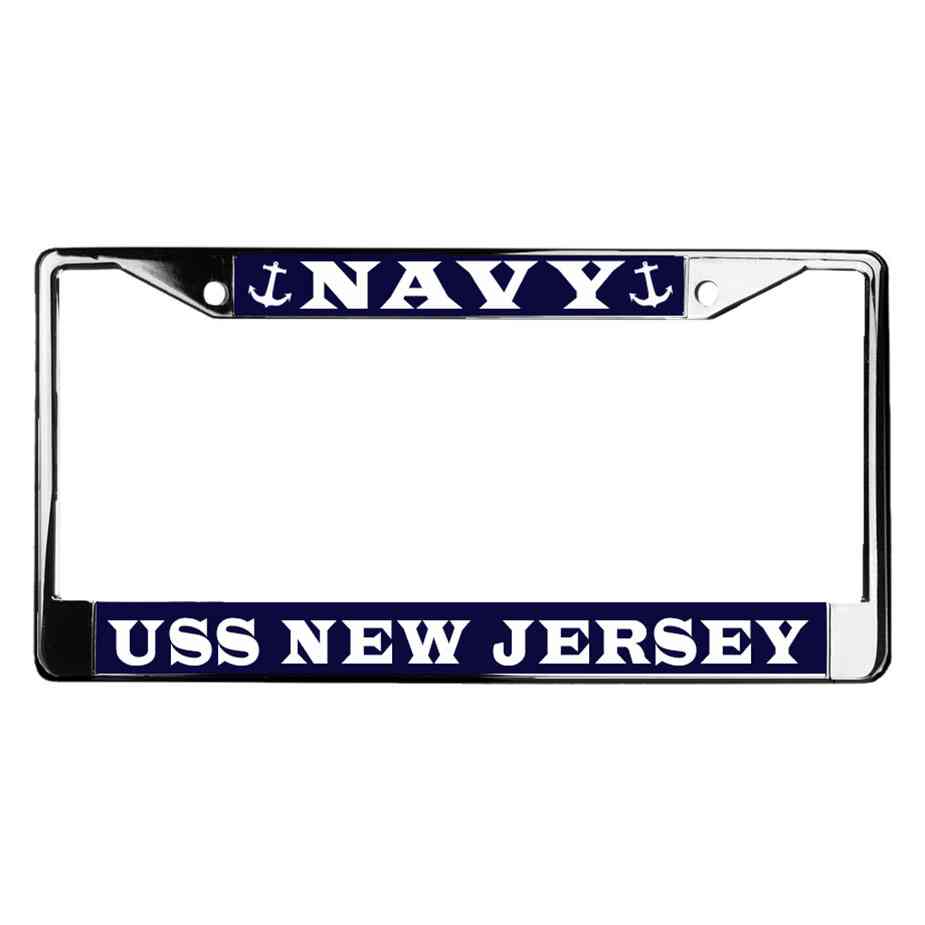 USS New Jersey Metal License Plate Frame