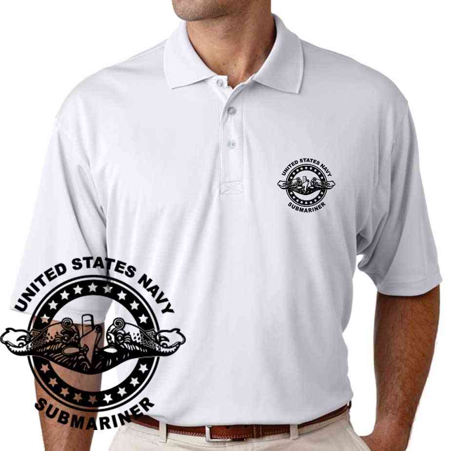 Navy SubMarine Badge Performance Polo Shirt